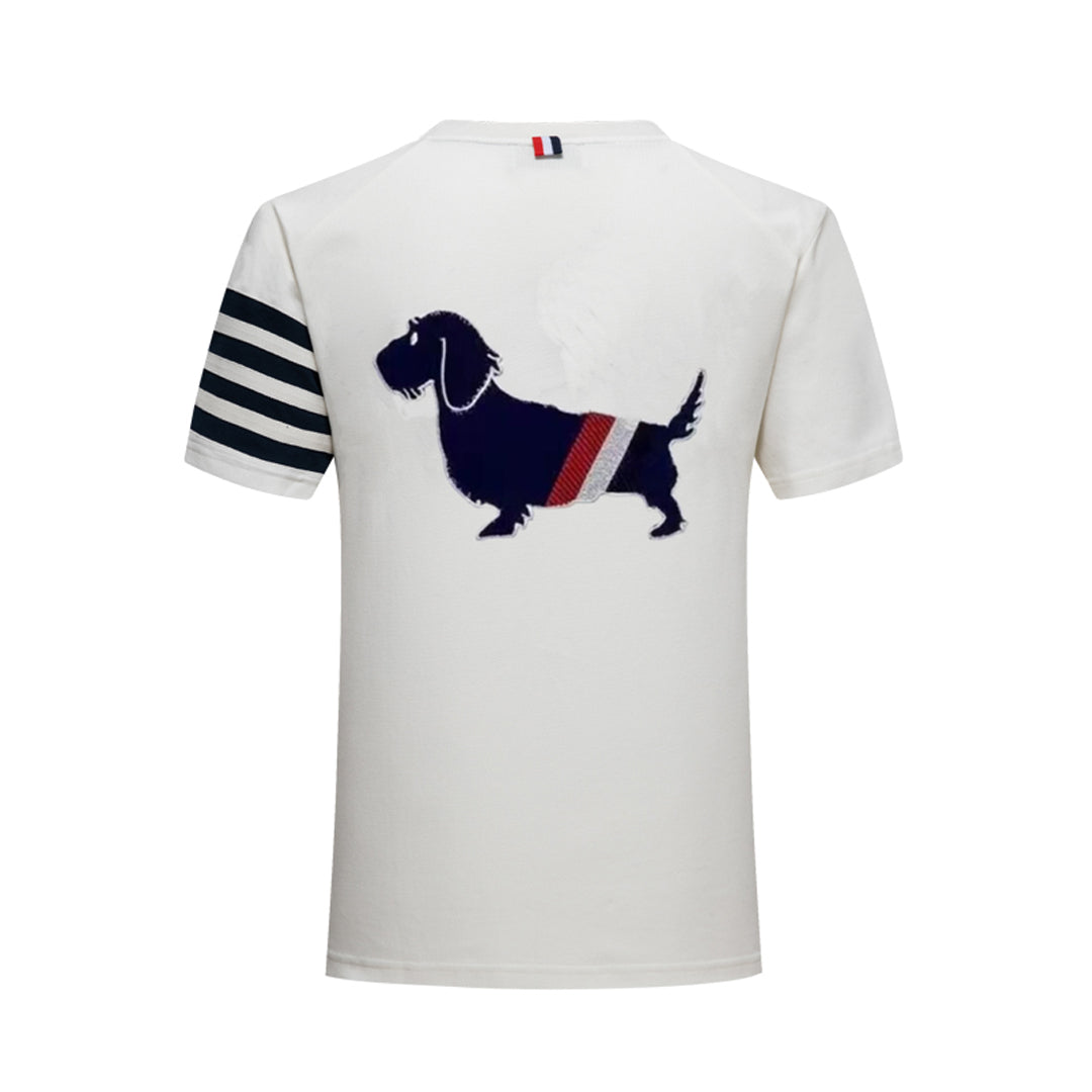 Exclusive Thom Browne Puppy embroidery T-shirt — White — Size 0/S — Side View