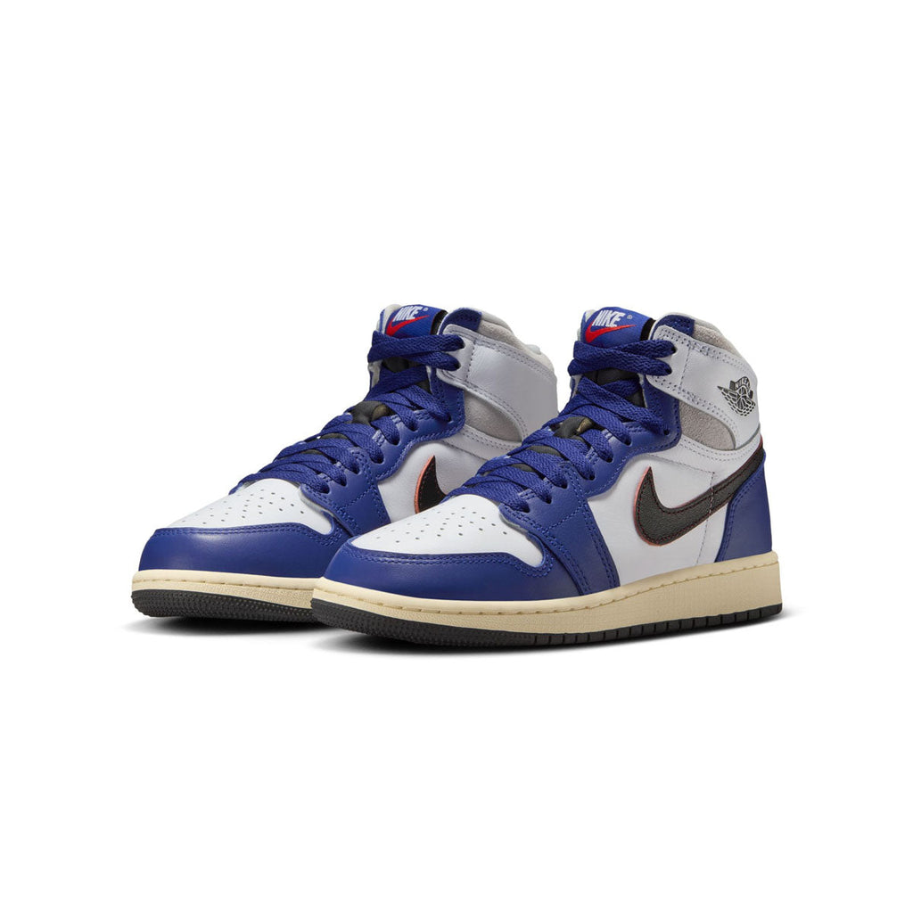 Exclusive Kids Air Jordan 1 High OG 'Rare Air Deep Royal Blue' — White / Neutral Grey / Deep Royal Blue / Black — Size US 4Y — Side View