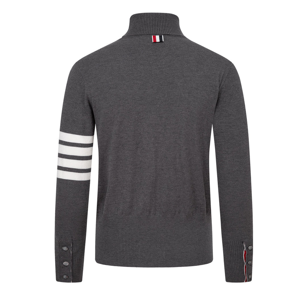 Exclusive Thom Browne 4-Bar Turtleneck sweater — Gray — Size 1/M — Top View