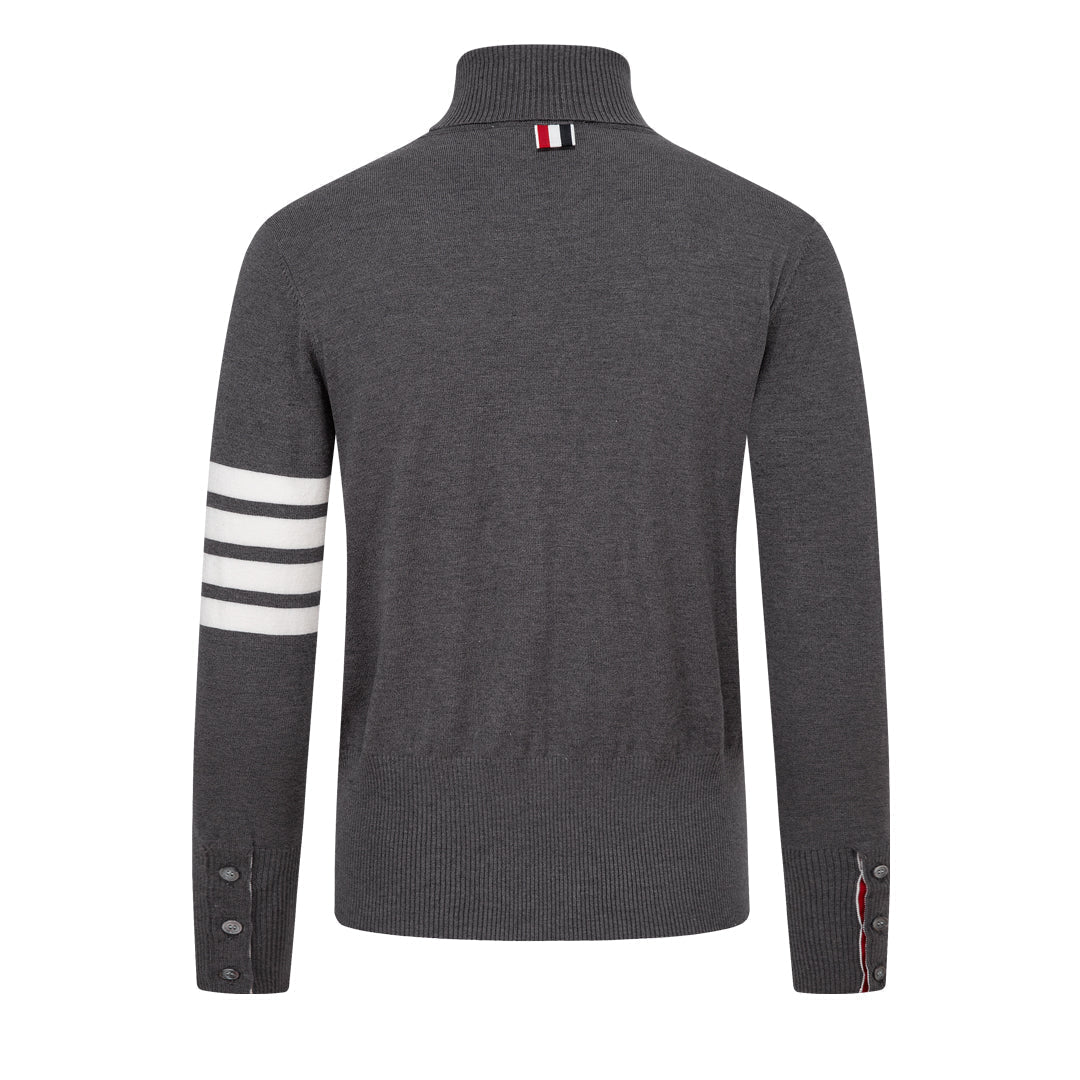 Exclusive Thom Browne 4-Bar Turtleneck sweater — Gray — Size 1/M — Top View