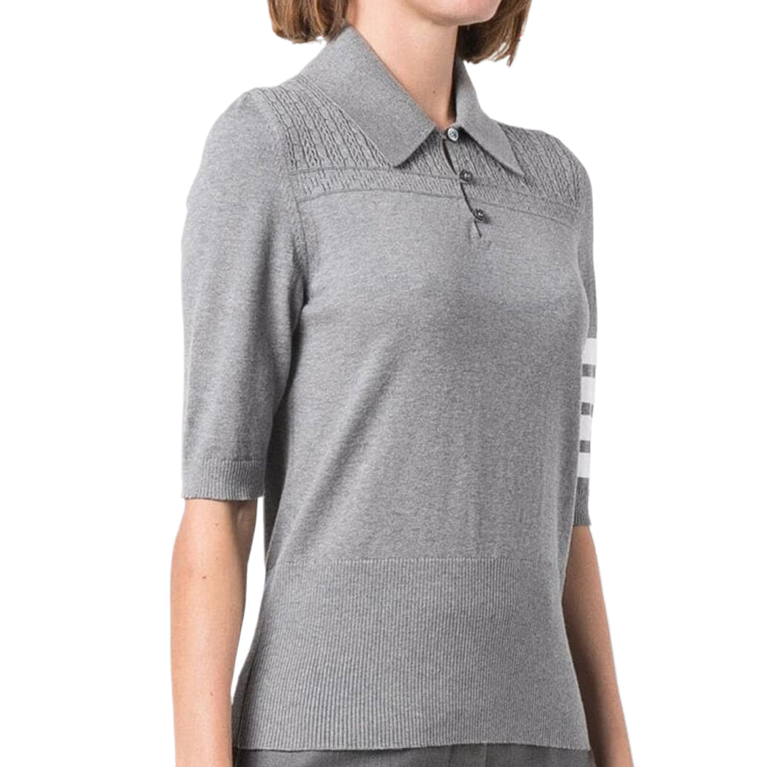 Exclusive MR.TOM  Women Bear POLO shirt — Gray — Size 0/S — Back View
