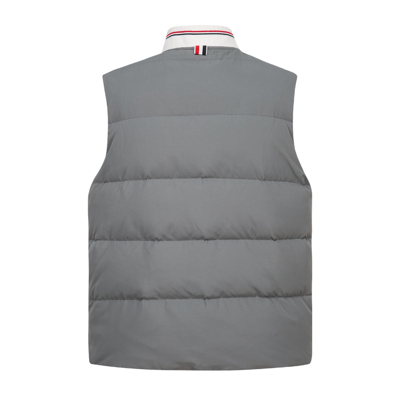 Exclusive Thom Browne 4-Bar Down vest — Black — Size 1/M — Back View