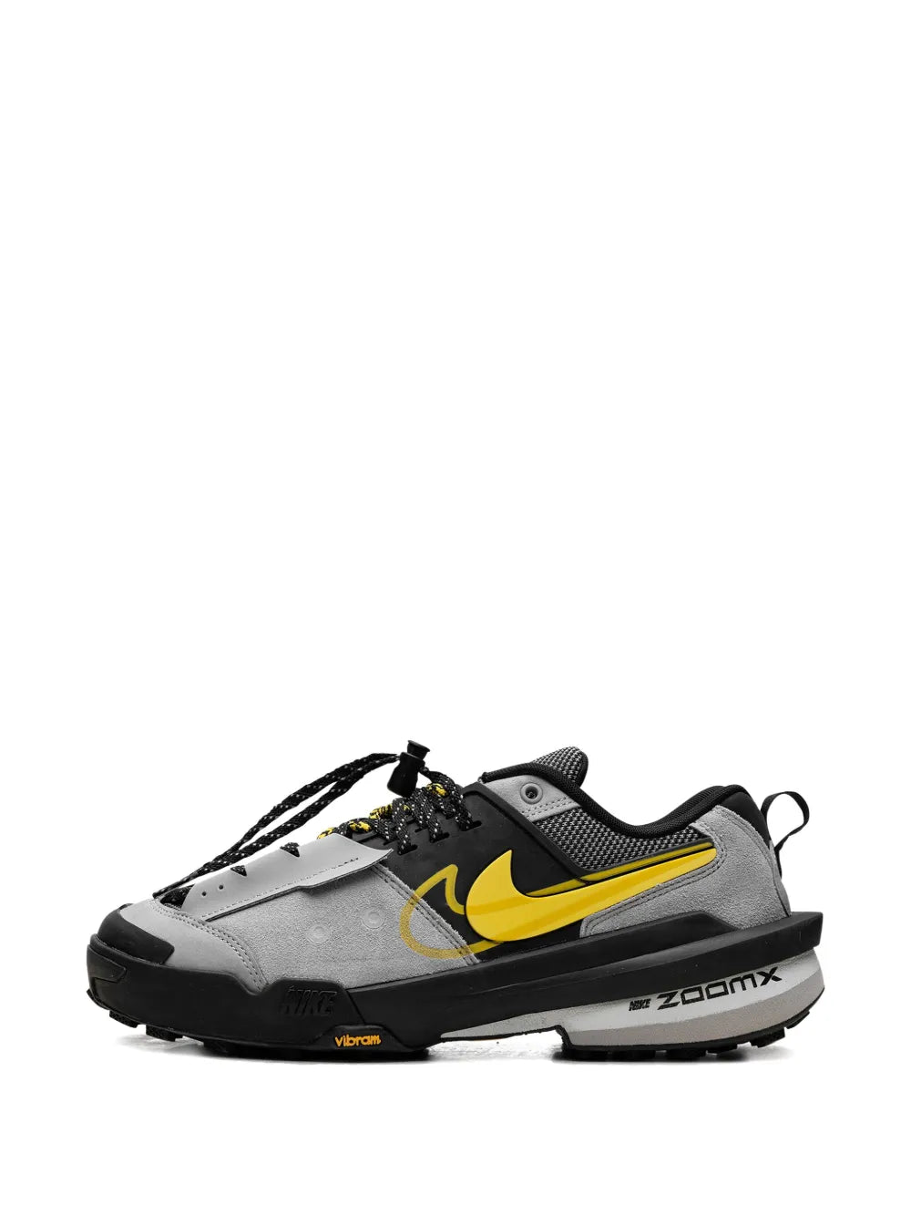 Exclusive Nike X Sacai Zegamadome Sp Matte Silver/Yellow Sneakers — Grey — Size US M 6 - US W 7.5 — Detail View