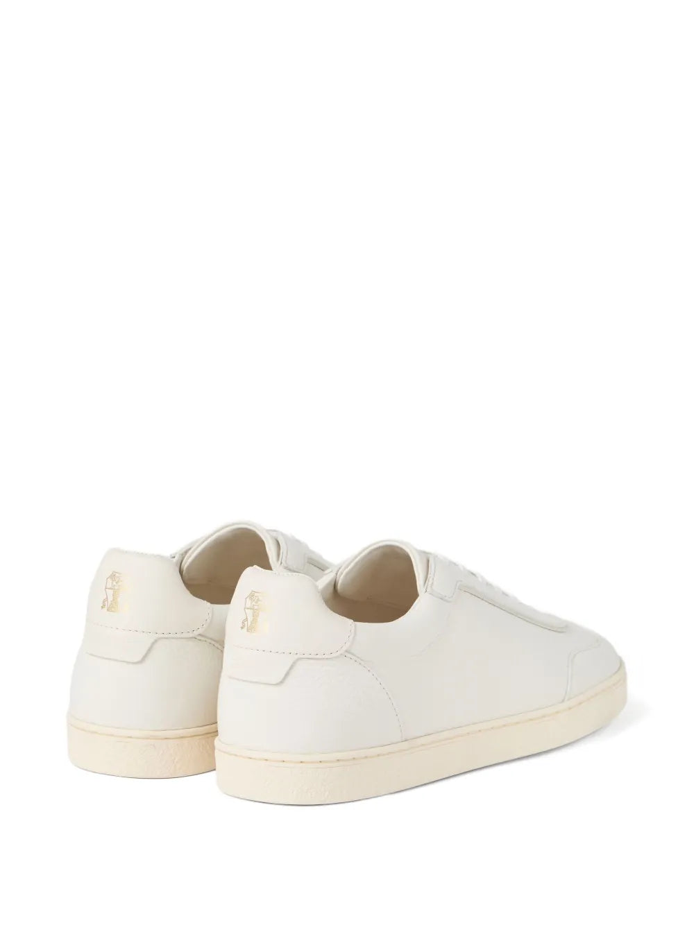 Exclusive Brunello Cucinelli Leather Sneakers — Ecru — Size US M 11.5 - US W 13 — Back View