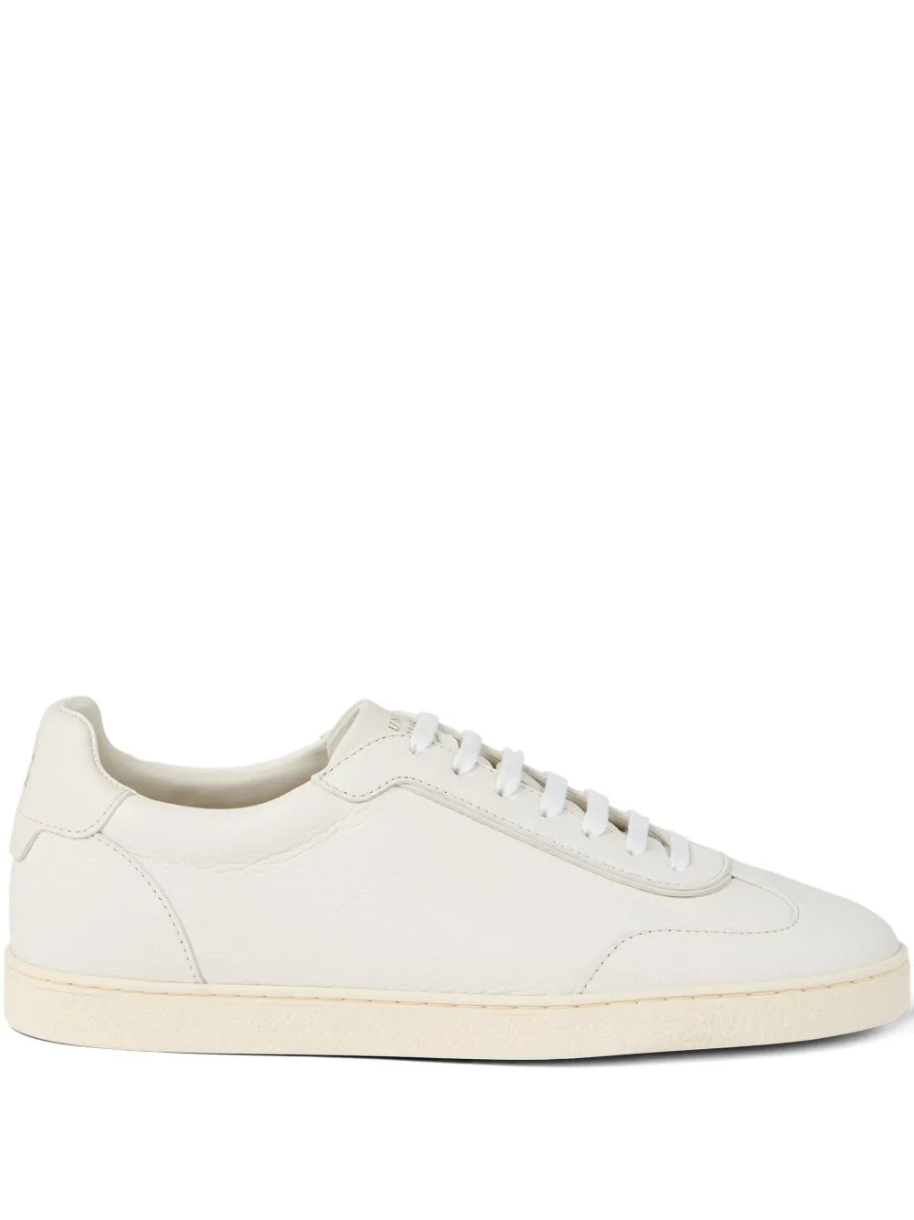 Exclusive Brunello Cucinelli Leather Sneakers — Ecru — Size US M 11.5 - US W 13 — Front View