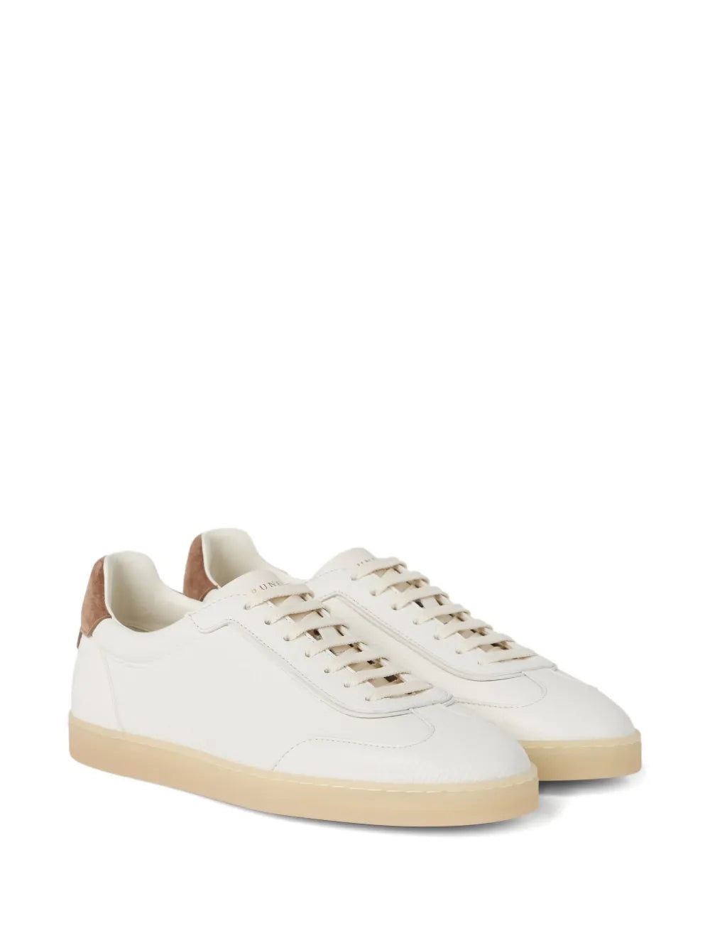 Exclusive Brunello Cucinelli Leather Low-Top Sneakers — White — Size US M 11.5 - US W 13 — Side View