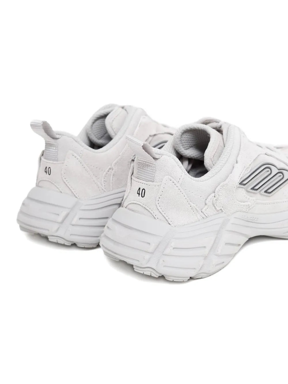 Exclusive Balenciaga Suede Logo Sneakers — White — Size US M 10 - US W 11.5 — Back View