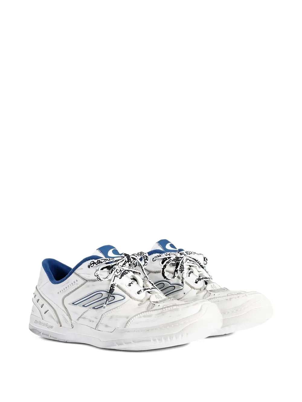Exclusive Balenciaga Hamptons Sneakers — White — Size US M 10 - US W 11.5 — Side View