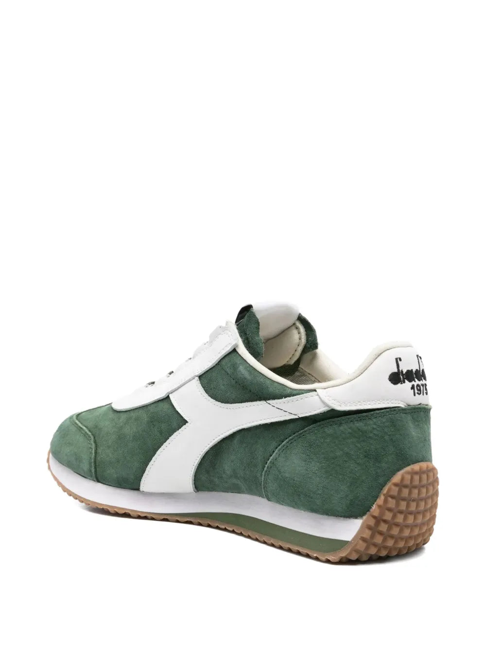 Exclusive Diadora Equipe 75 Suede Sneakers — Green — Size US M 4 - US W 5.5 — Side View
