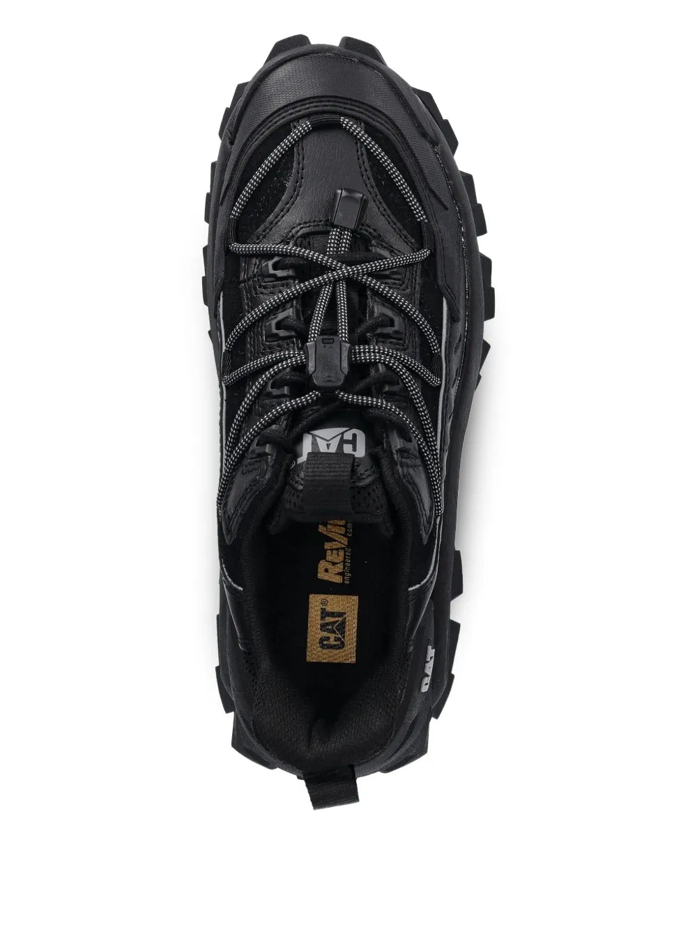 Exclusive Caterpillar Lace-Up Chunky Sneakers — Black — Size US M 11 - US W 12.5 — Back View