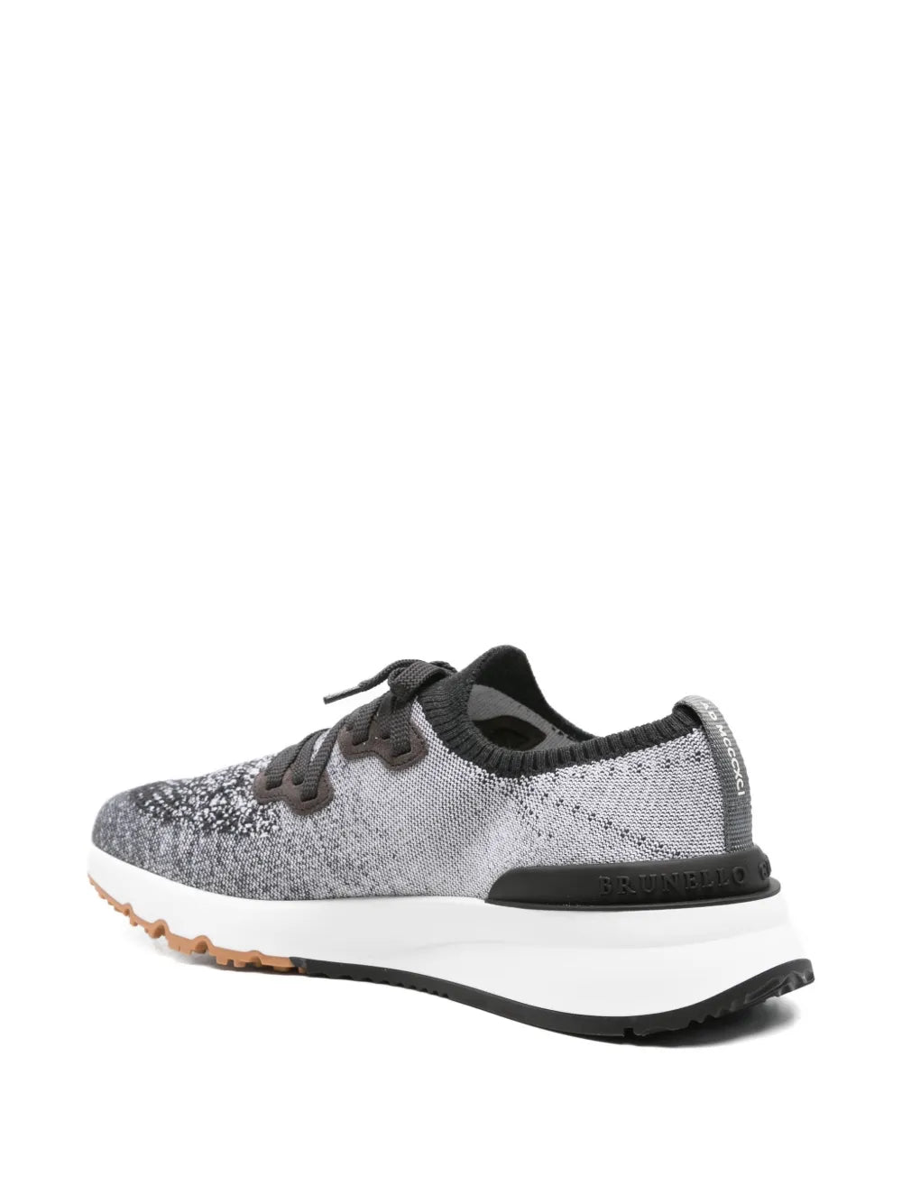 Exclusive Brunello Cucinelli Knit Sneakers — Black — Size US M 5 - US W 6.5 — Back View