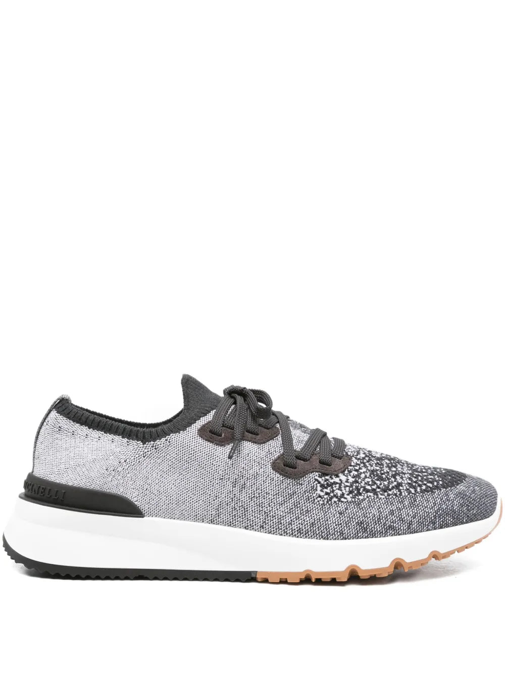 Exclusive Brunello Cucinelli Knit Sneakers — Black — Size US M 5 - US W 6.5 — Front View