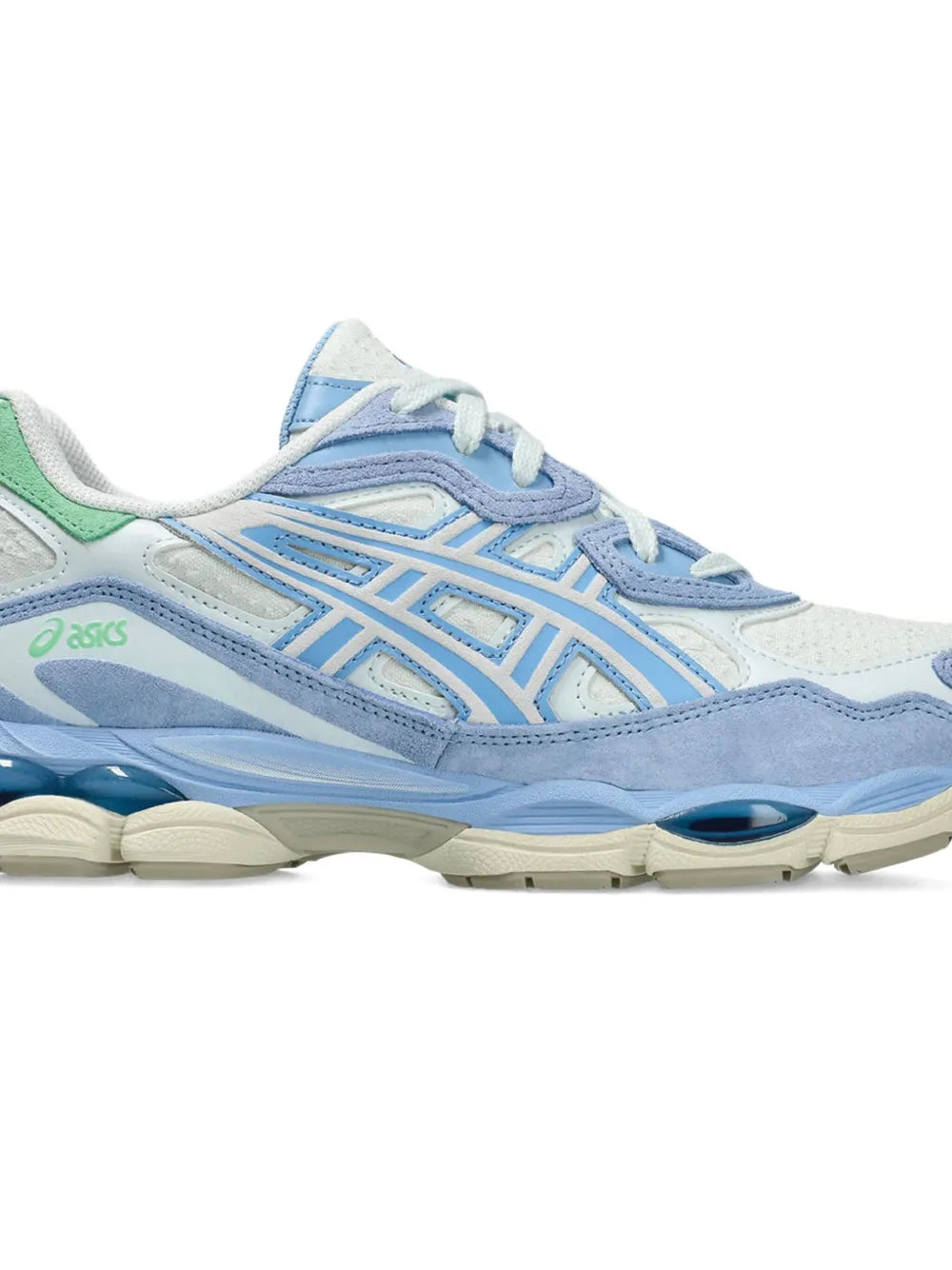 Exclusive Asics Panelled Sneakers — Blue — Size US M 5 - US W 6.5 — Side View