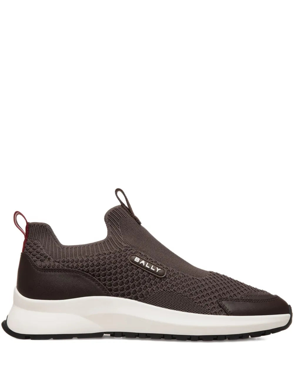 Exclusive Bally Knit-Effect Pull-On Sneakers — Dark Brown — Size US M 7.5 - US W 9 — Front View