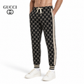 Exclusive Gucci GG Monogram Jogger Pants with Web Stripe — XS — Front View