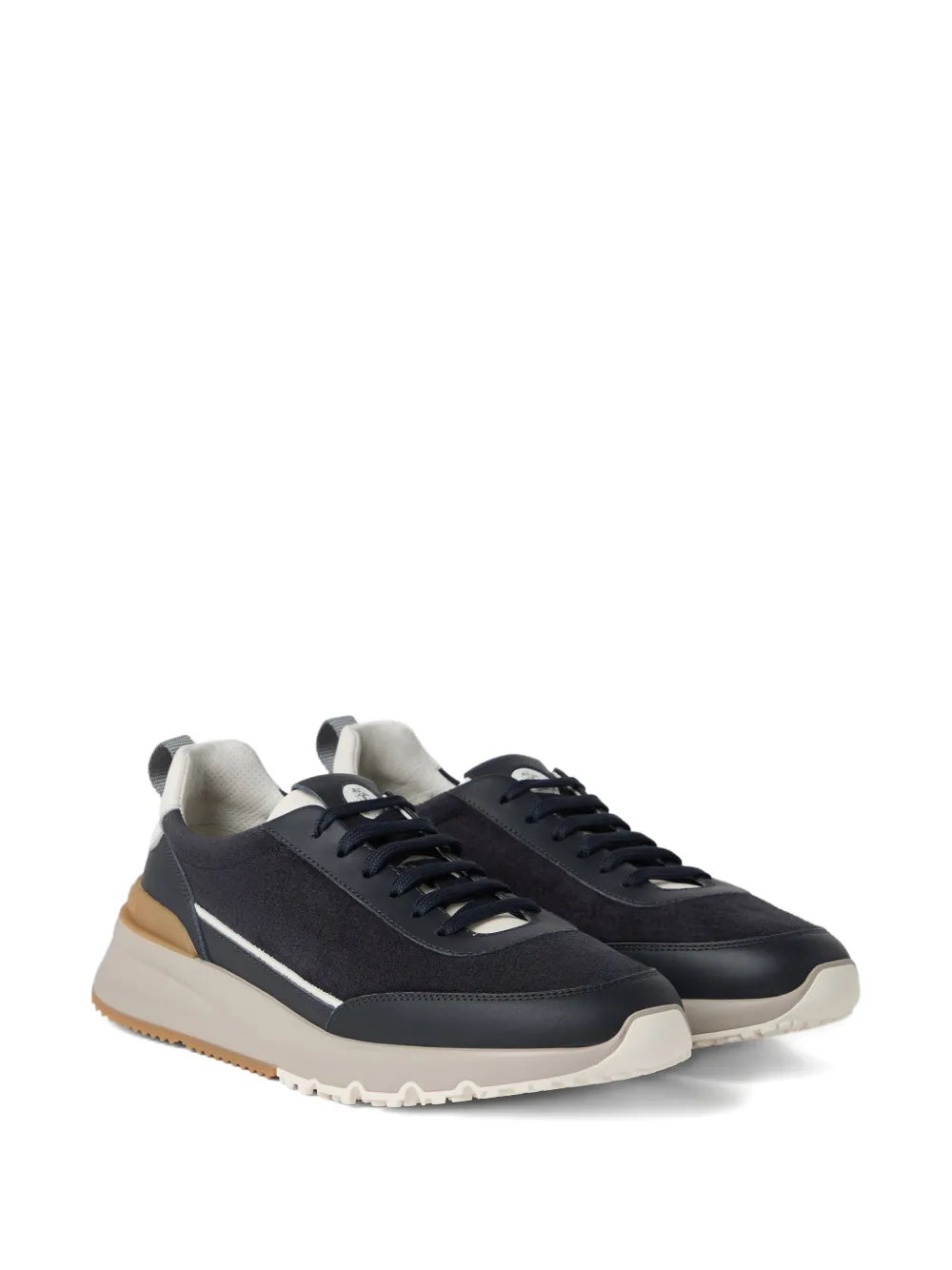 Exclusive Brunello Cucinelli Lace-Up Suede Sneakers — Blue — Size US M 4 - US W 5.5 — Back View