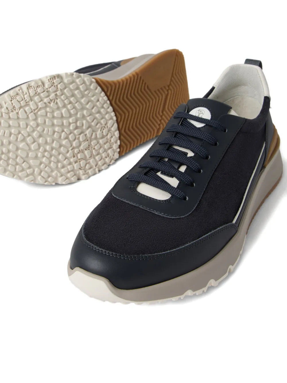 Exclusive Brunello Cucinelli Lace-Up Suede Sneakers — Blue — Size US M 4 - US W 5.5 — Detail View