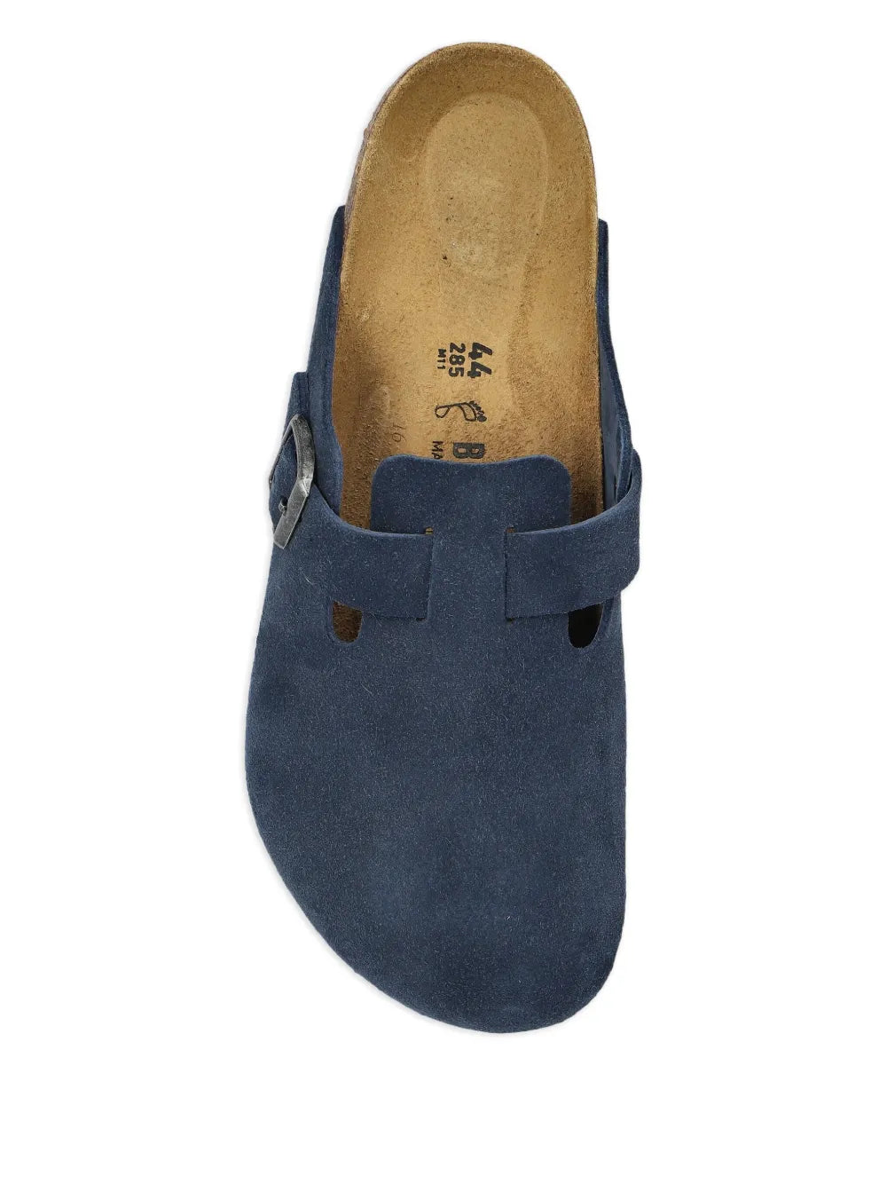 Exclusive Birkenstock Boston Buckle Suede Slip-Ons — Dark Blue — Size US M 10.5 - US W 12 — Back View
