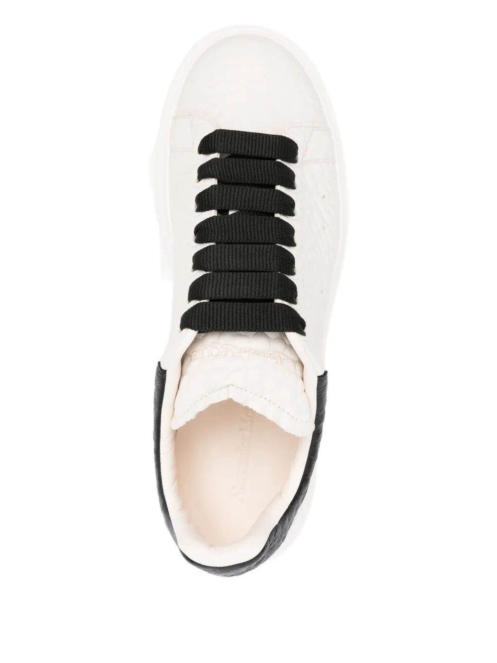 Exclusive Alexander Mcqueen Oversized Textured Leather Sneakers — White — Size US M 8 - US W 9.5 — Top View