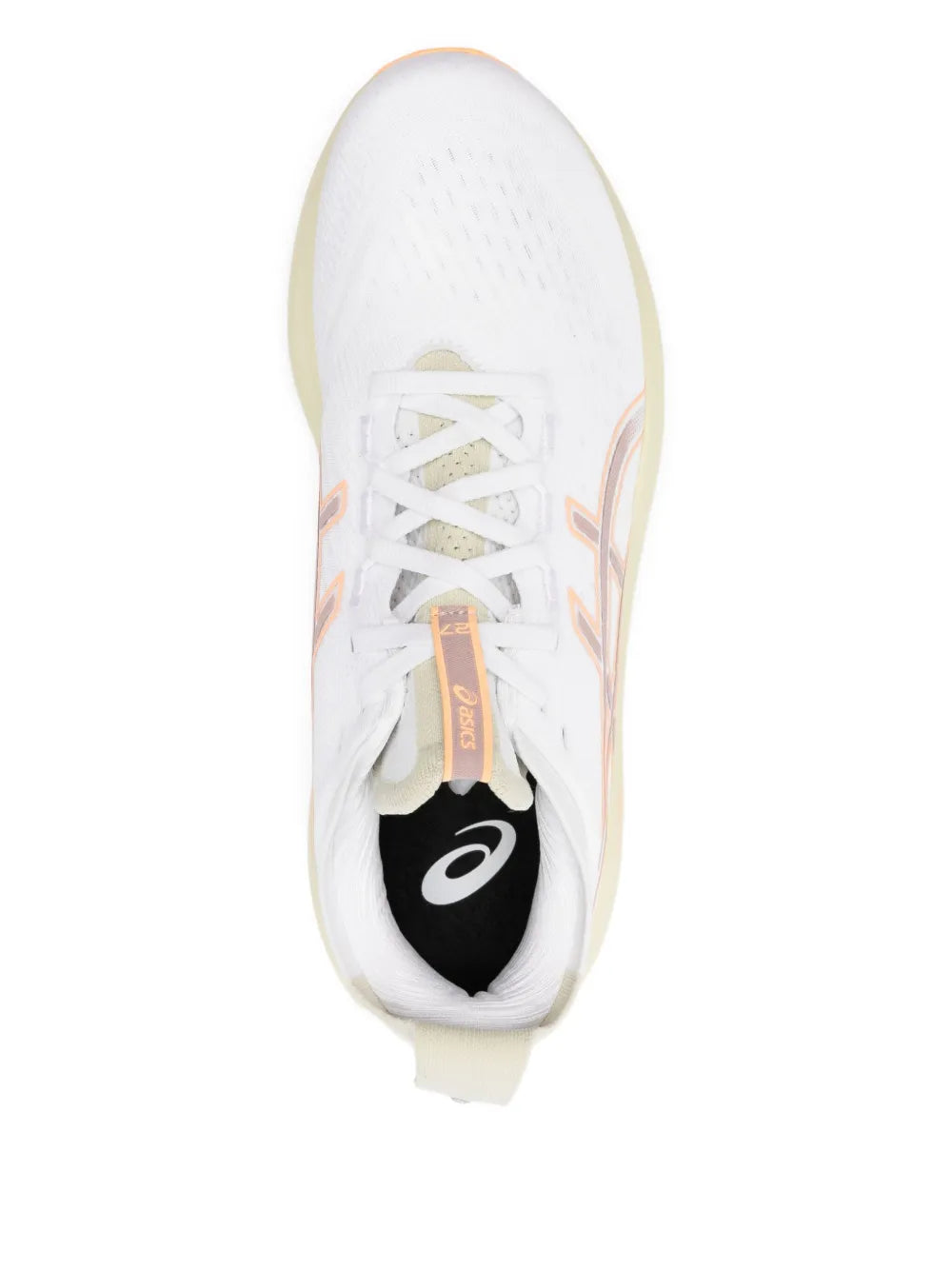 Exclusive Asics Gel-Nimbus 27 Lace-Up Sneakers — White — Size US M 10.5 - US W 12 — Top View
