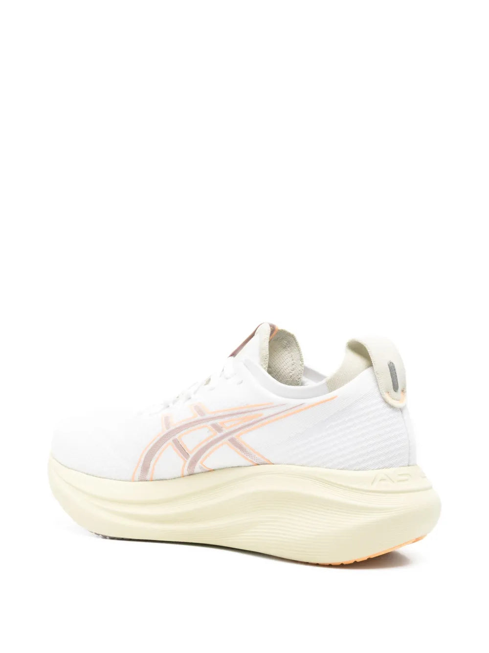 Exclusive Asics Gel-Nimbus 27 Lace-Up Sneakers — White — Size US M 10.5 - US W 12 — Back View