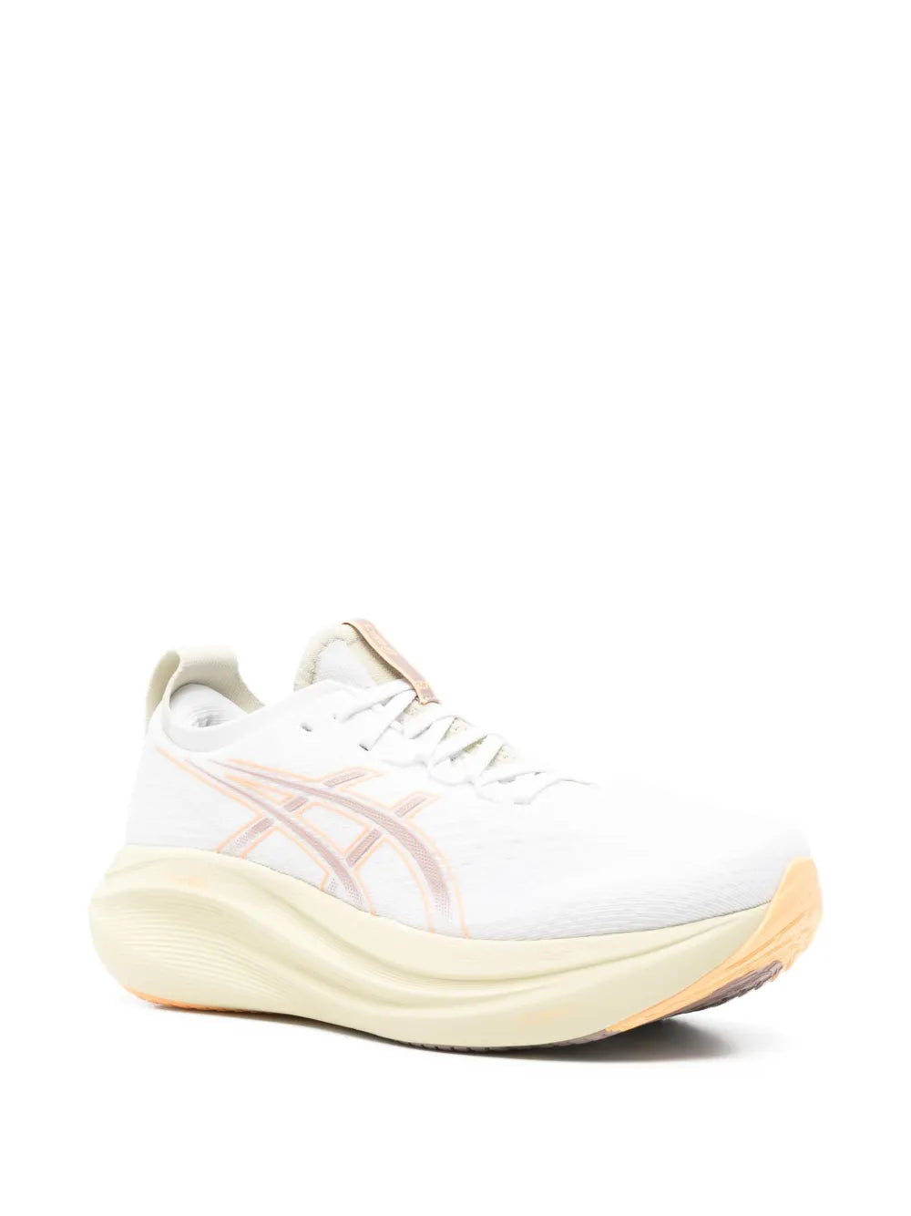 Exclusive Asics Gel-Nimbus 27 Lace-Up Sneakers — White — Size US M 10.5 - US W 12 — Side View