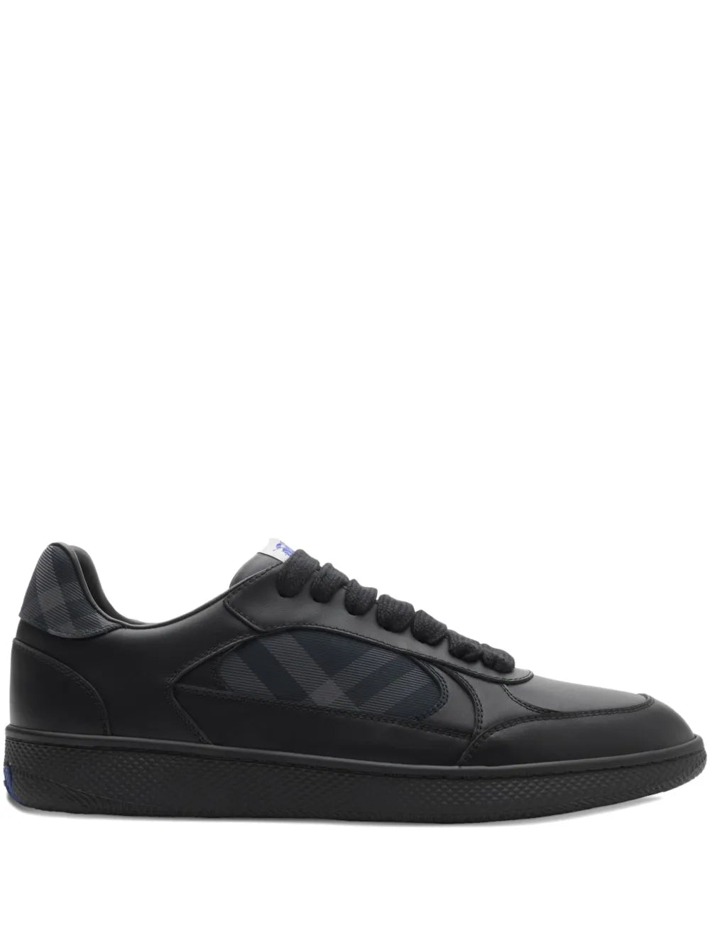 Exclusive Burberry Terrace Check Sneakers — Black — Size US M 7.5 - US W 9 — Front View