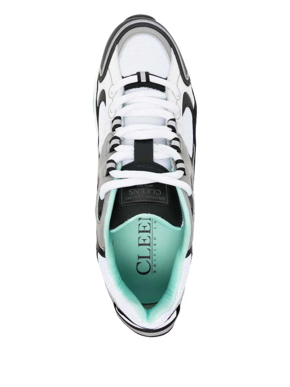 Exclusive Cleens Pulse Runner Sneakers — White/Mint Green — Size US M 7 - US W 8.5 — Top View