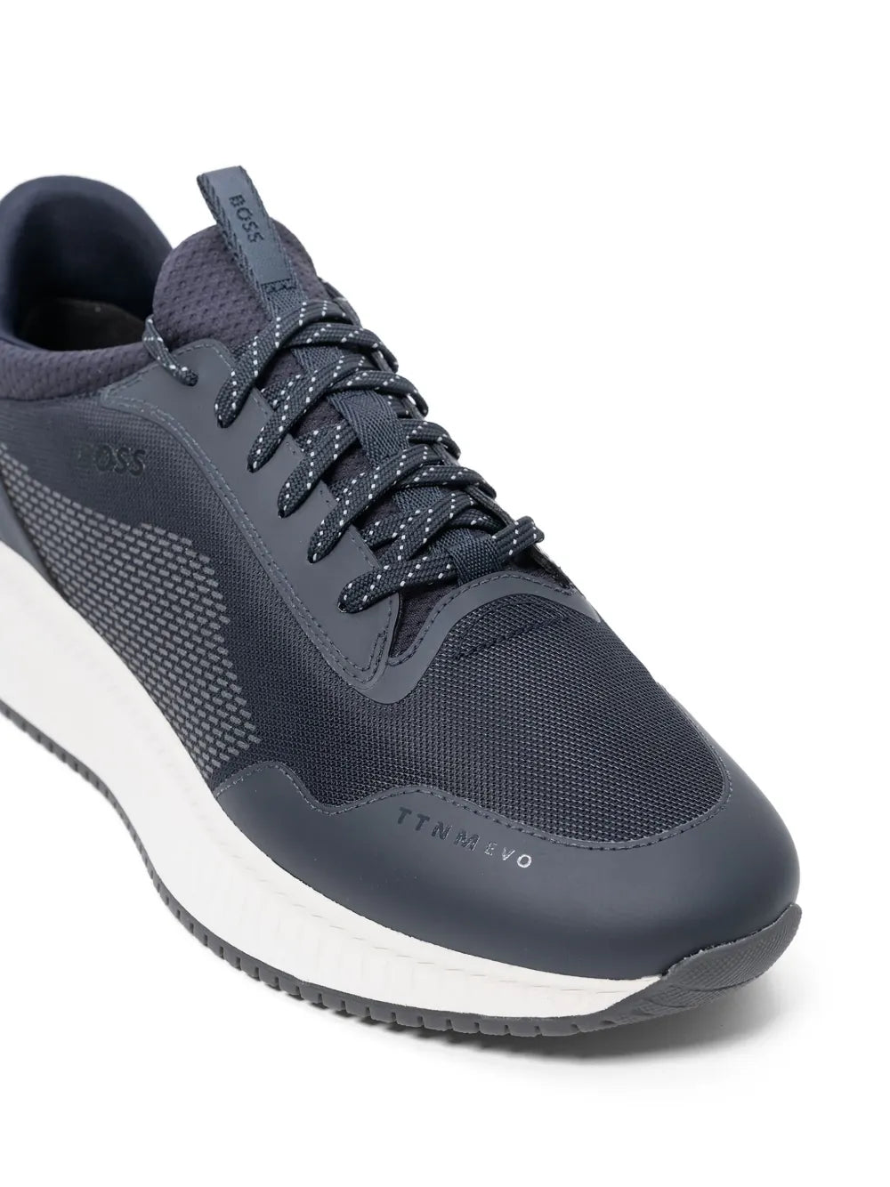 Exclusive Boss Ttnm Evo Textured Sneakers — Blue — Size US M 10 - US W 11.5 — Back View