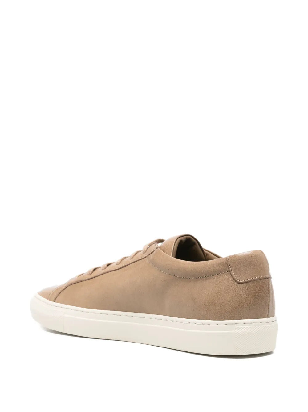 Exclusive Common Projects Leather Sneakers — Taupe — Size US M 3.5 - US W 5 — Back View