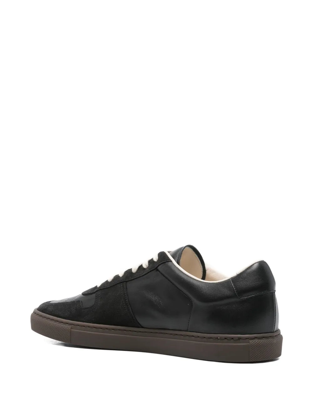 Exclusive Common Projects Leather Lace-Up Low-Top Sneakers — Black — Size US M 8.5 - US W 10 — Back View