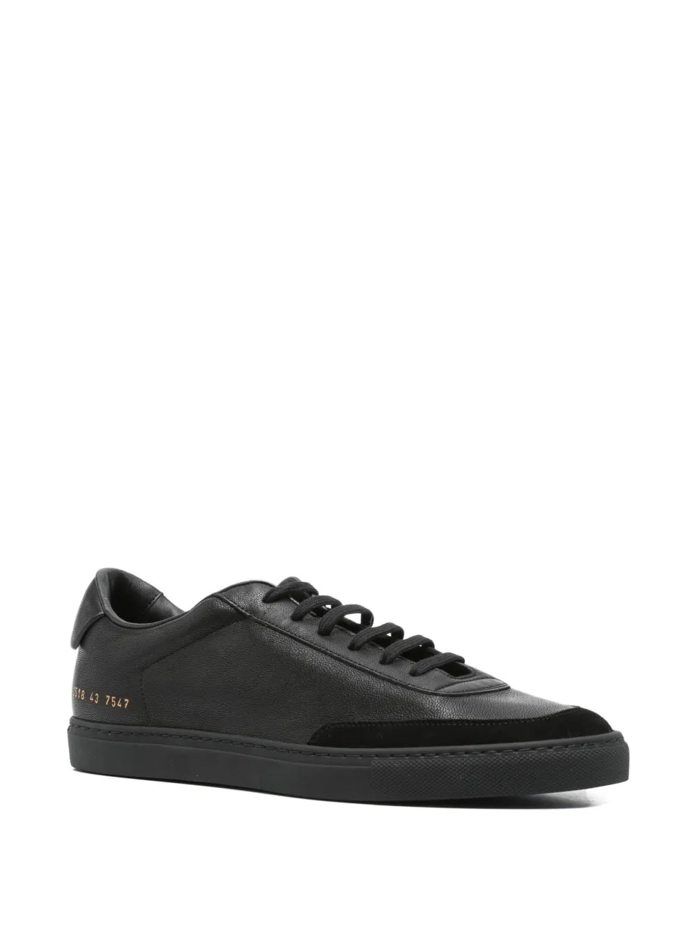 Exclusive Common Projects Leather Suede Sneakers — Black — Size US M 3.5 - US W 5 — Side View