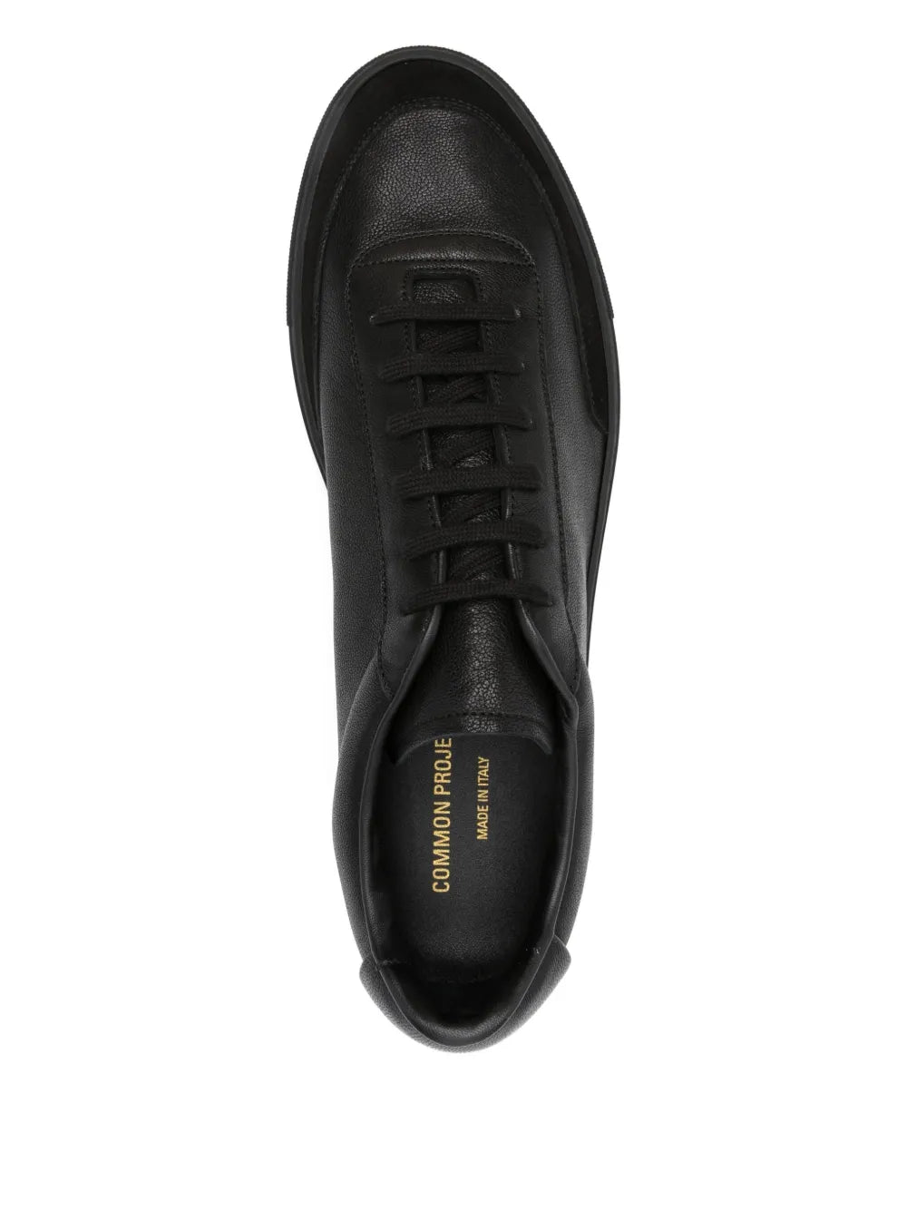 Exclusive Common Projects Leather Suede Sneakers — Black — Size US M 3.5 - US W 5 — Top View
