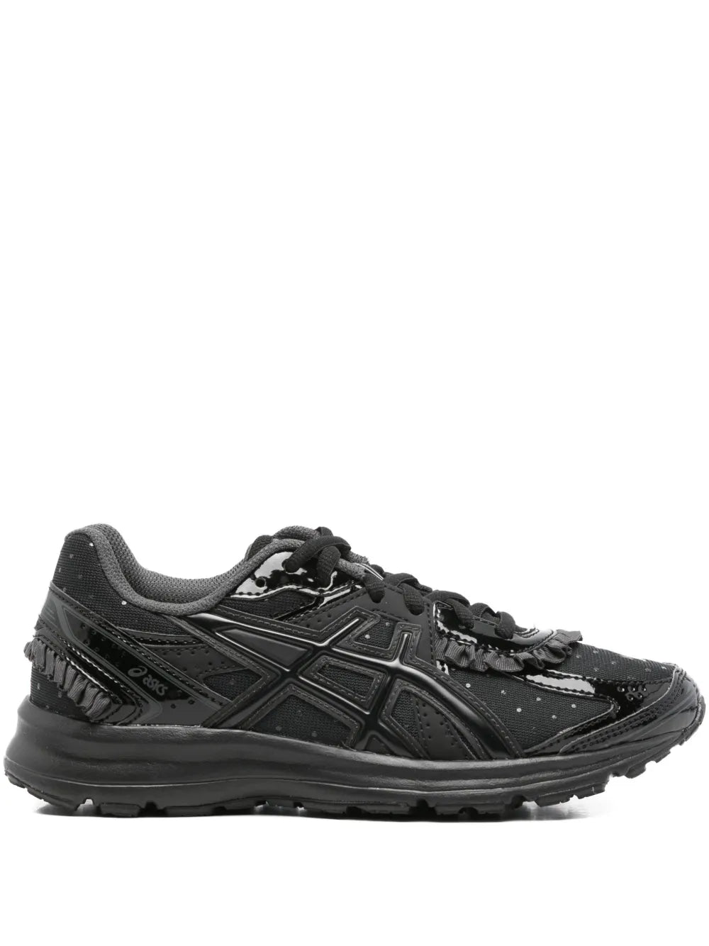 Exclusive Asics Jog 100S Sneakers — Black — Size US M 11.5 - US W 13 — Front View