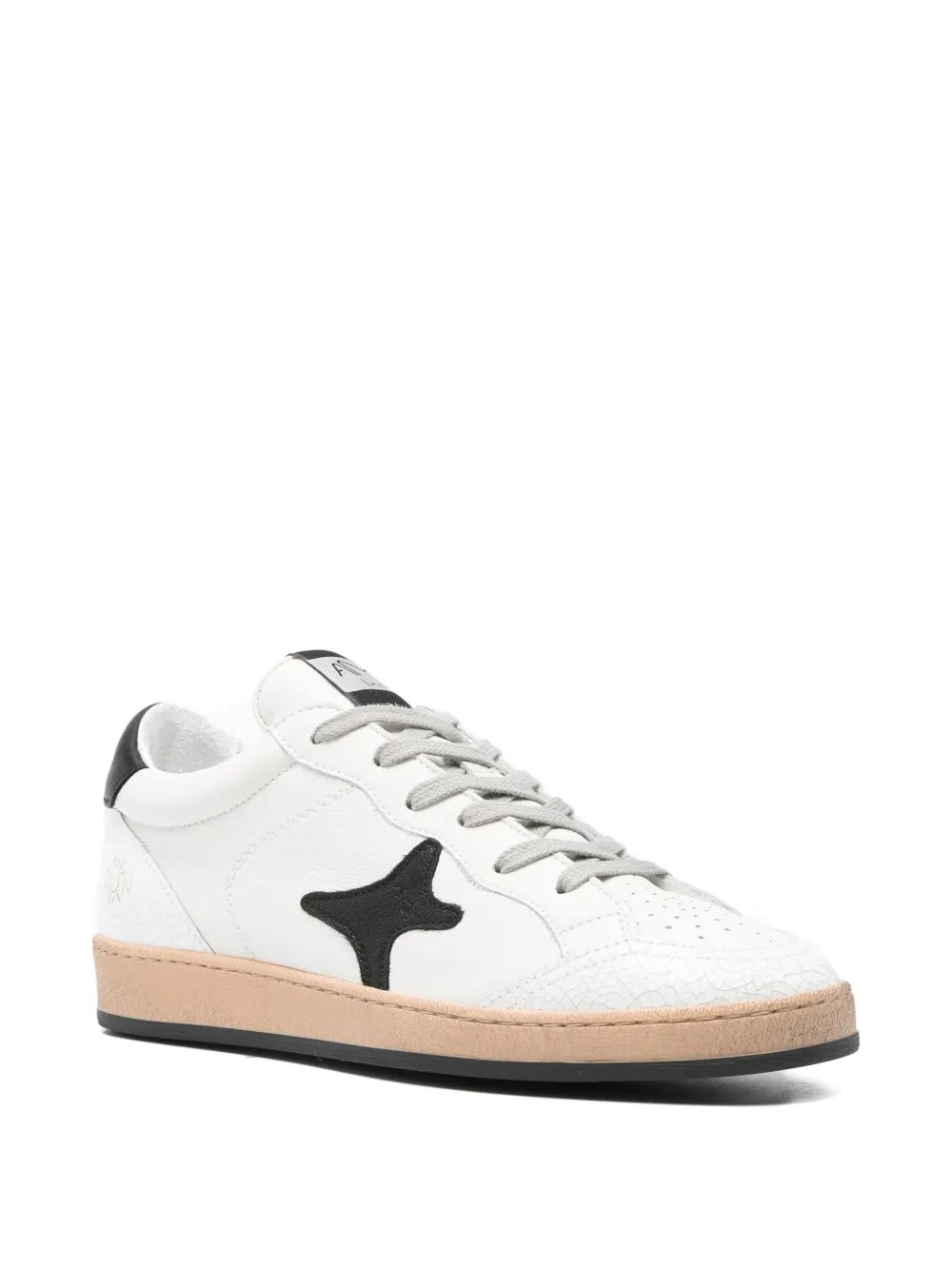 Exclusive Ama Brand Star-Patch Leather Trainers — White — Size US M 11.5 - US W 13 — Side View