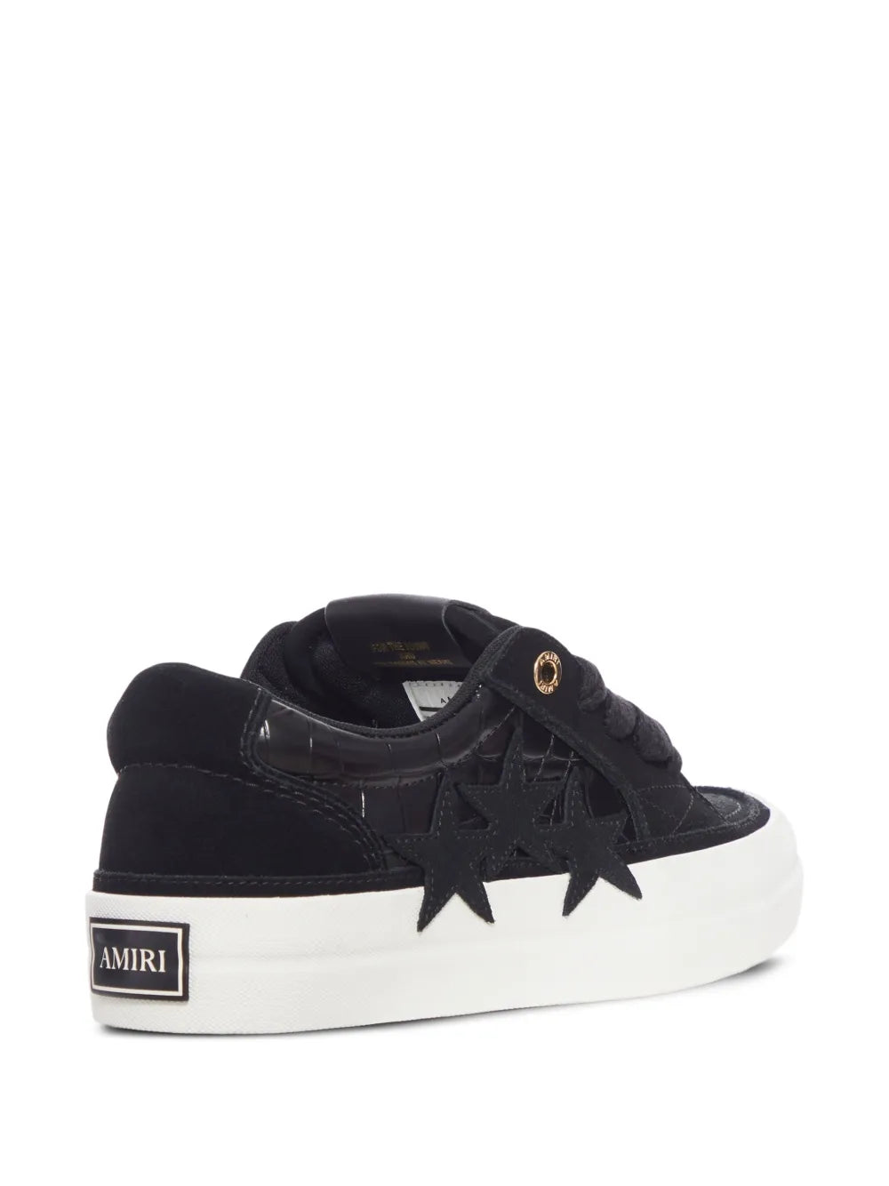 Exclusive Amiri Star-Crocodile Sneakers — Black — Size US M 10.5 - US W 12 — Back View