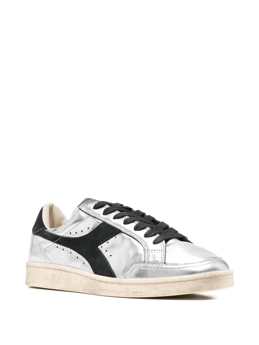 Exclusive Diadora Metallic-Panelled Sneakers — Grey — Size US M 4 - US W 5.5 — Side View