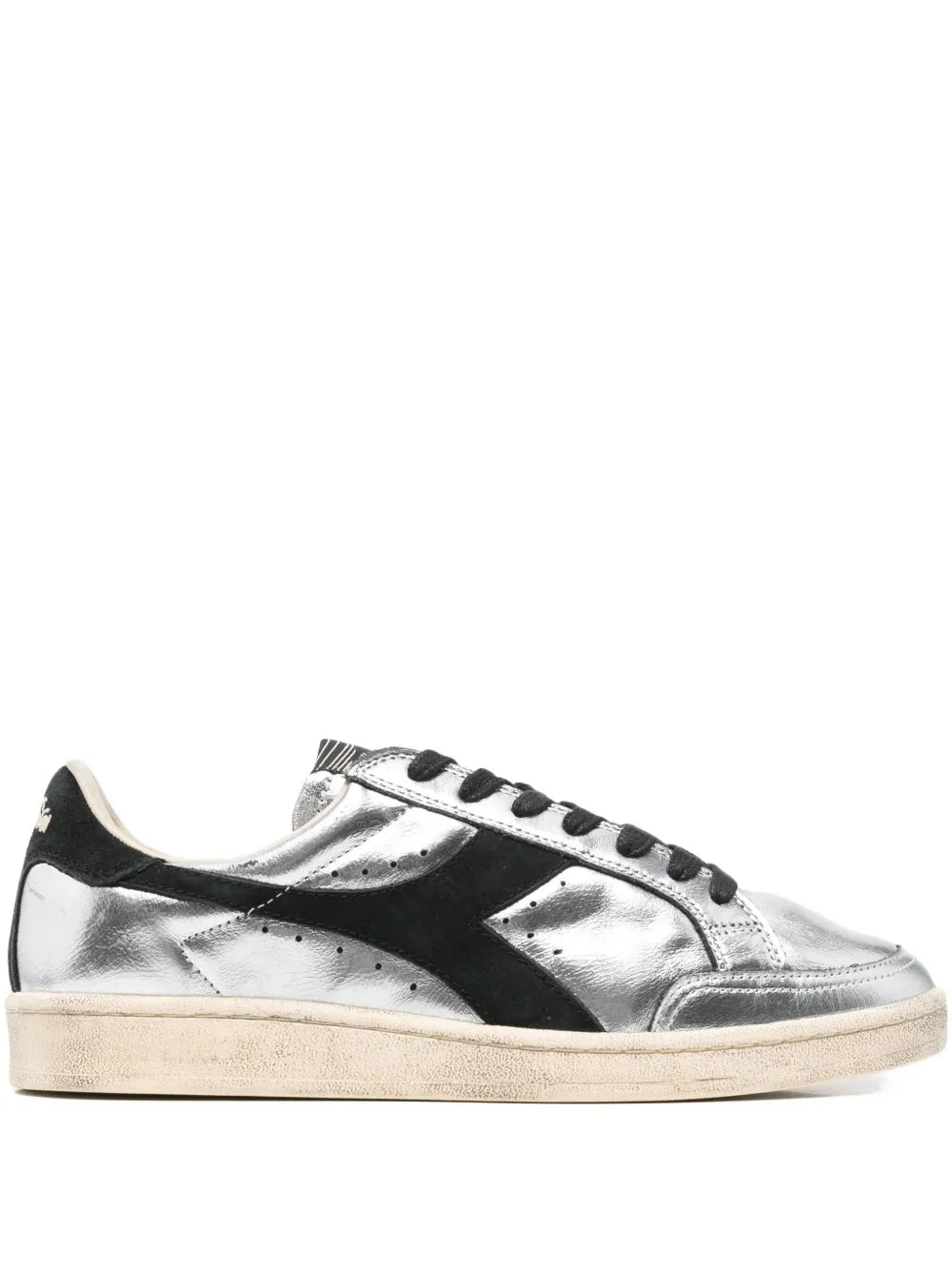 Exclusive Diadora Metallic-Panelled Sneakers — Grey — Size US M 4 - US W 5.5 — Front View