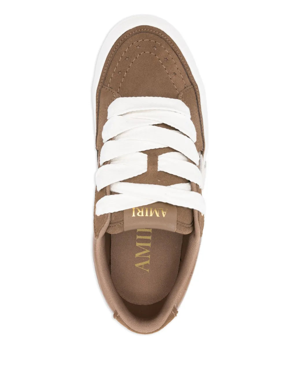 Exclusive Amiri Star-Embellished Suede Trainers — Brown — Size US M 10.5 - US W 12 — Top View