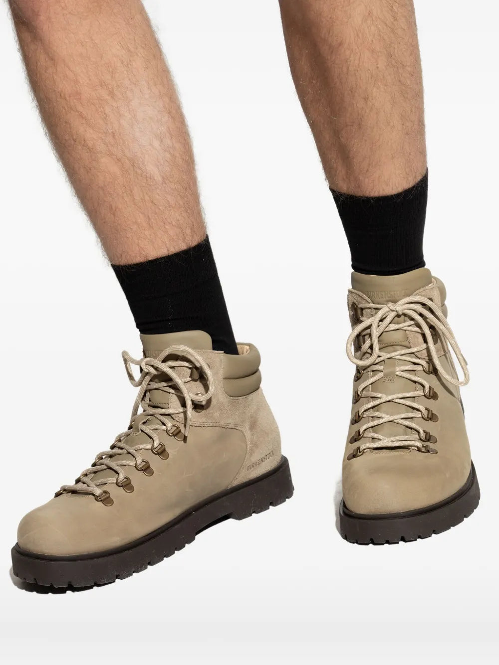 Exclusive Birkenstock Lace-Up Padded Collar Boots — Taupe — Size US M 10.5 - US W 12 — Detail View
