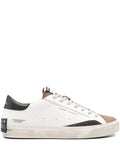 Exclusive Crime London Distressed Downtown Leather-Suede Sneakers — White — Size US M 7 - US W 8.5 — Front View