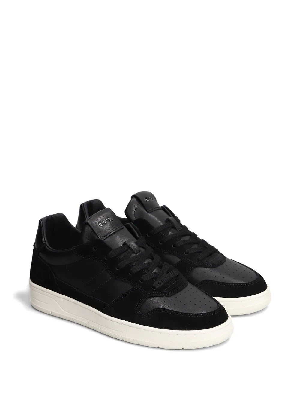 Exclusive D.A.T.E. Leather Suede Sneakers — Black — Size US M 11.5 - US W 13 — Side View