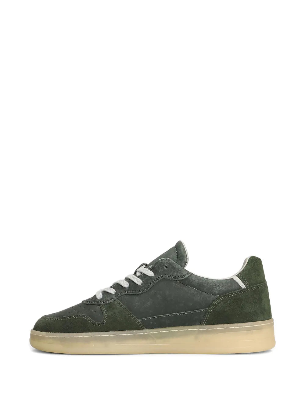 Exclusive D.A.T.E. Suede Leather Sneakers — Green — Size US M 4 - US W 5.5 — Back View