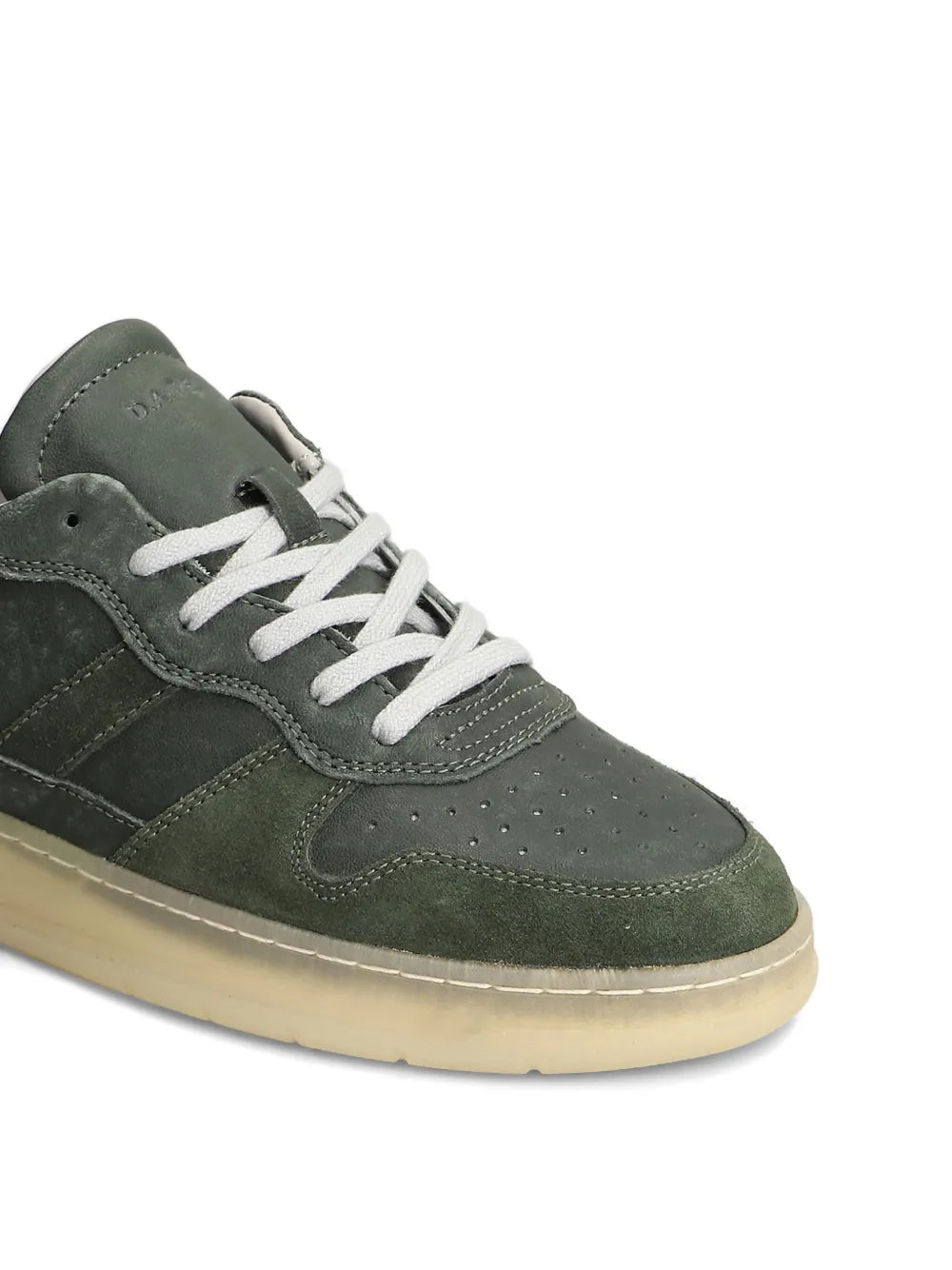 Exclusive D.A.T.E. Suede Leather Sneakers — Green — Size US M 4 - US W 5.5 — Detail View