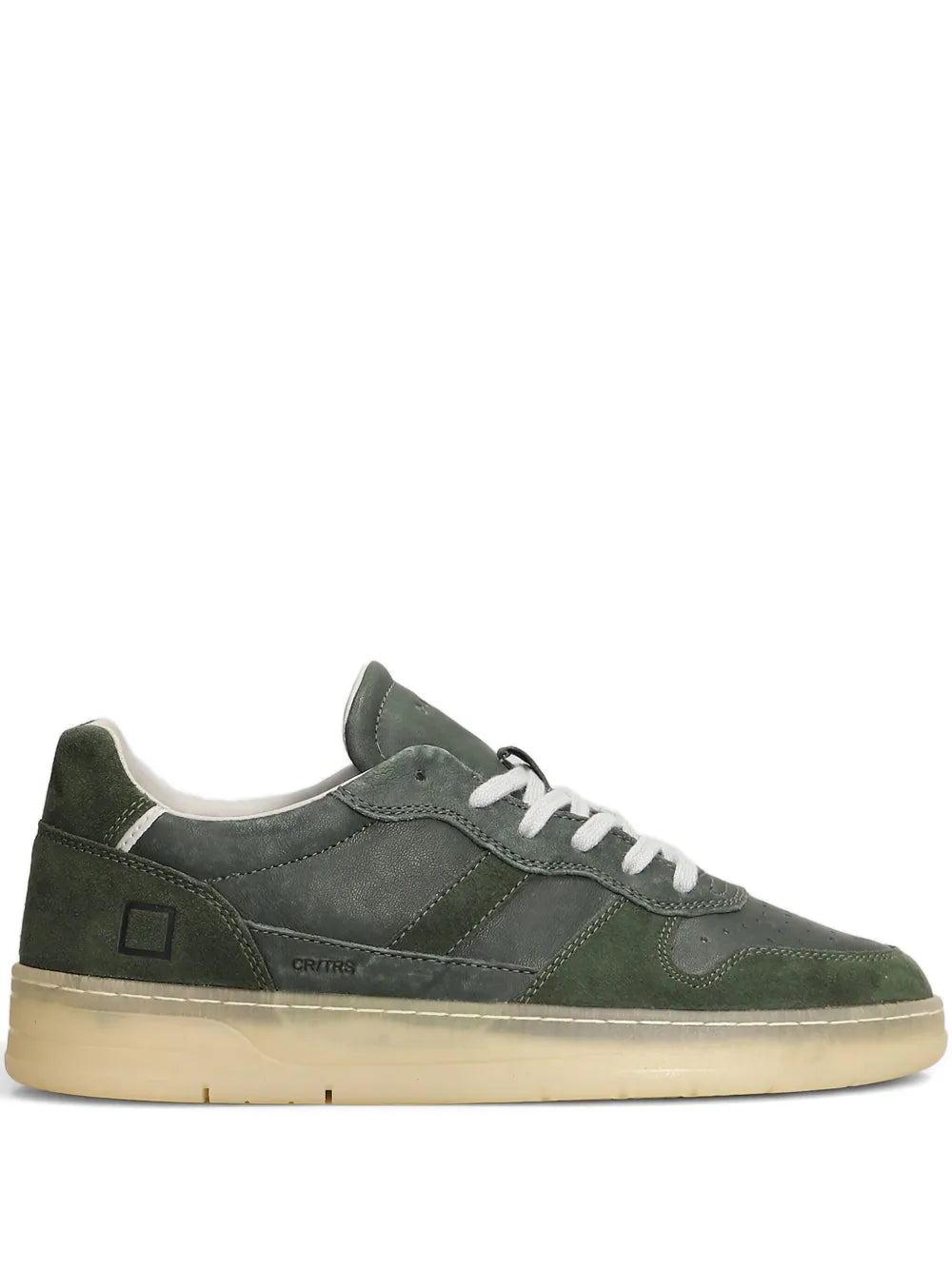 Exclusive D.A.T.E. Suede Leather Sneakers — Green — Size US M 4 - US W 5.5 — Front View