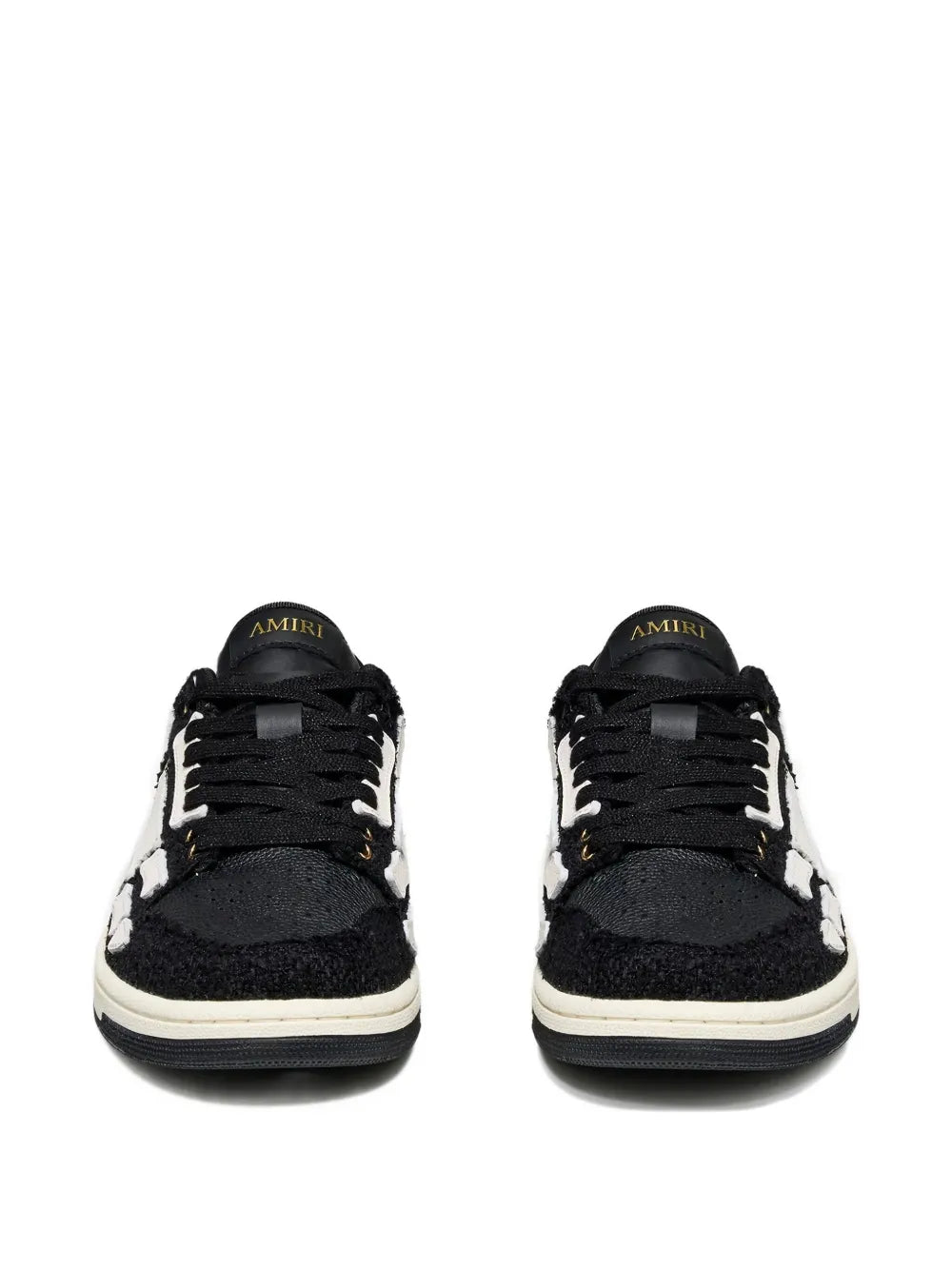 Exclusive Amiri Skeleton-Embellished Sneakers — Black — Size US M 9 - US W 10.5 — Top View