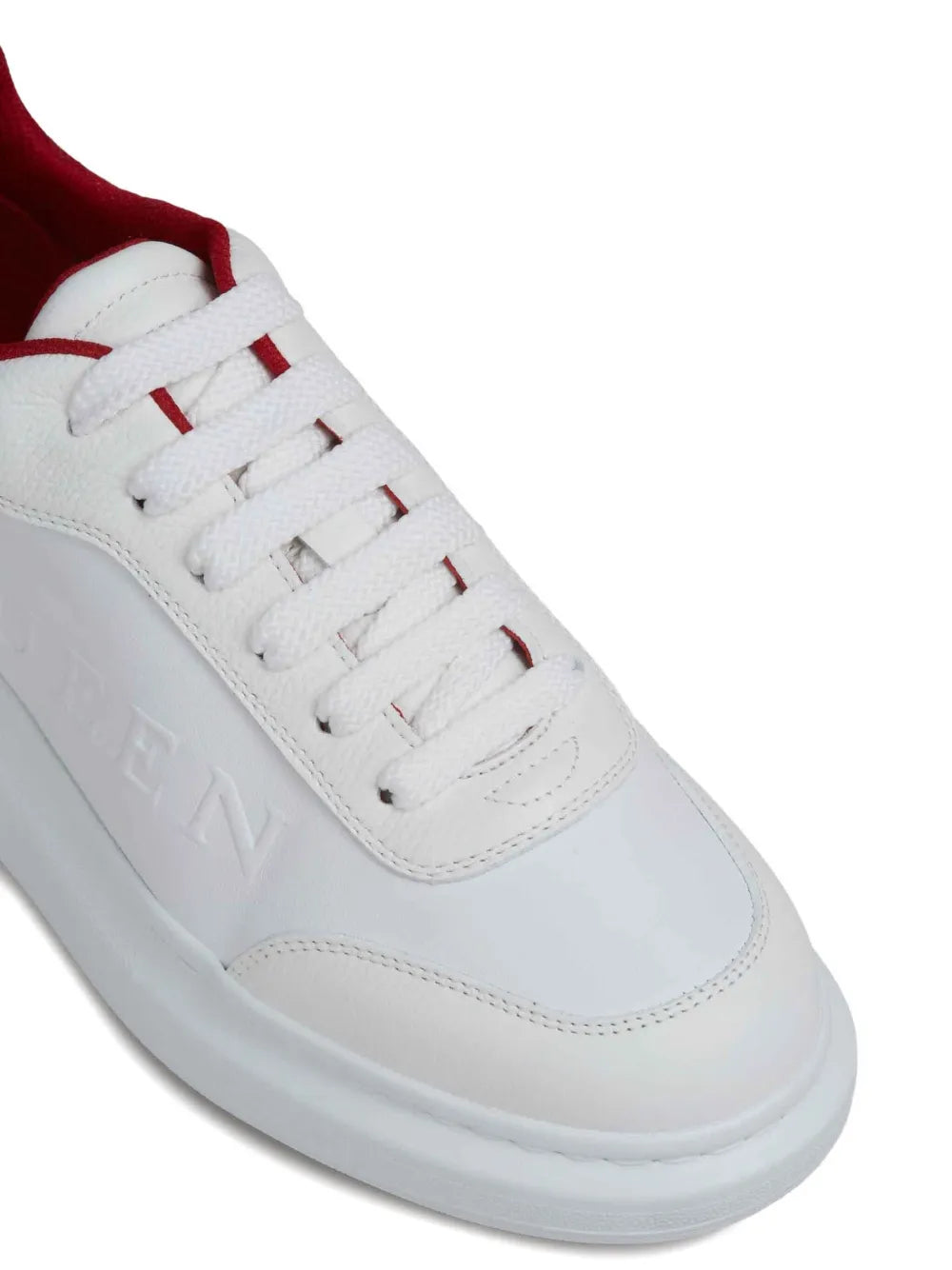 Exclusive Alexander Mcqueen Oversized Embossed Trainers — White — Size US M 11.5 - US W 13 — Back View