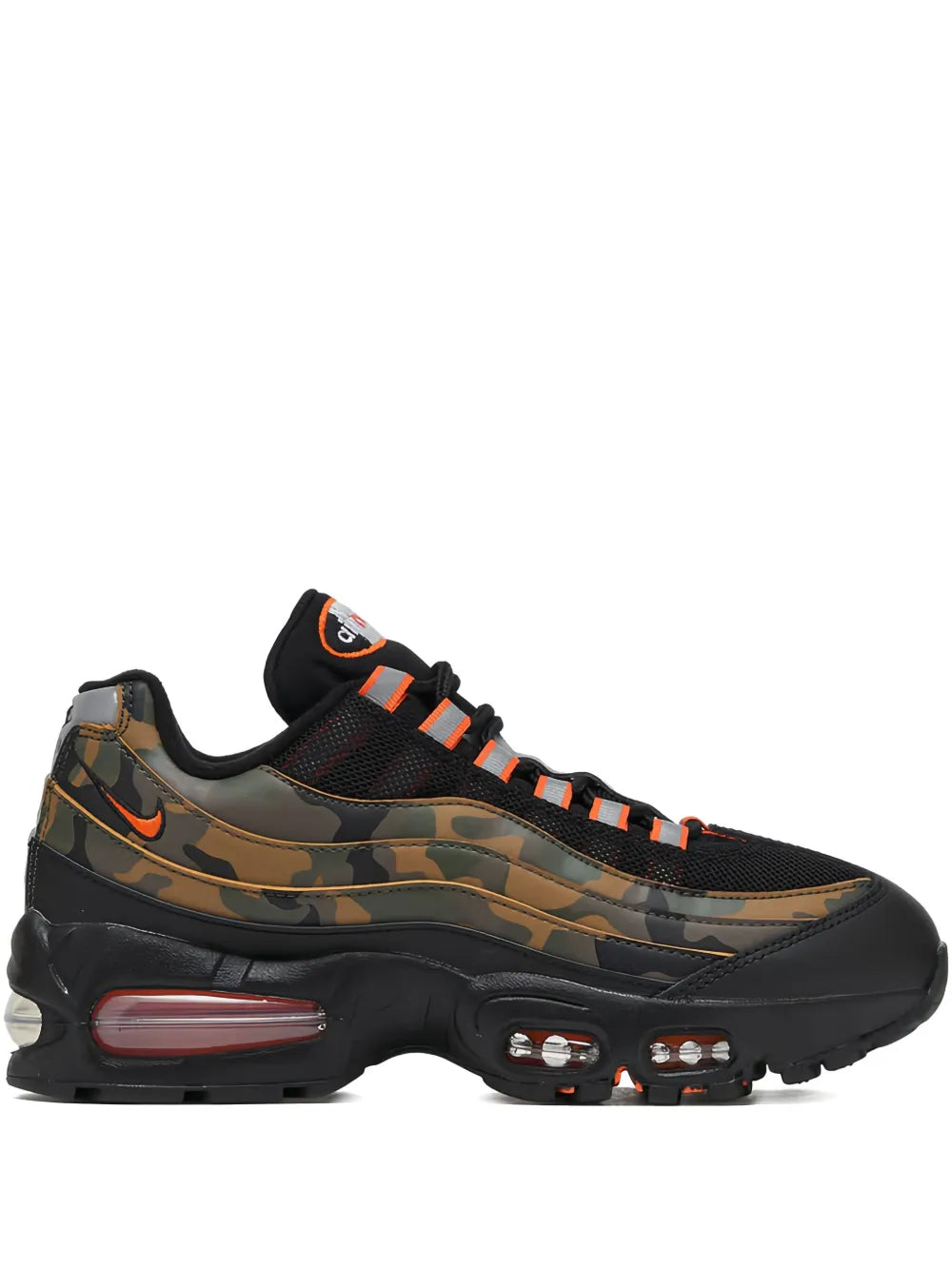 Exclusive Air Max 95 Sneakers — Black/Green/Beige — Size US M 11.5 - US W 13 — Front View