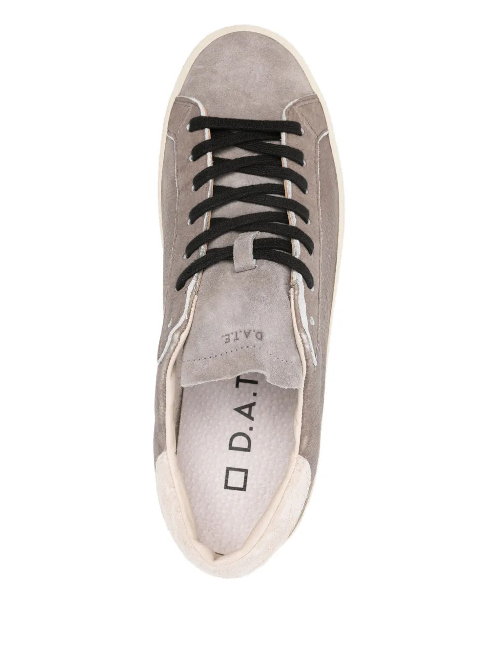 Exclusive D.A.T.E. Leather Sneakers — Taupe Brown — Size US M 11.5 - US W 13 — Top View