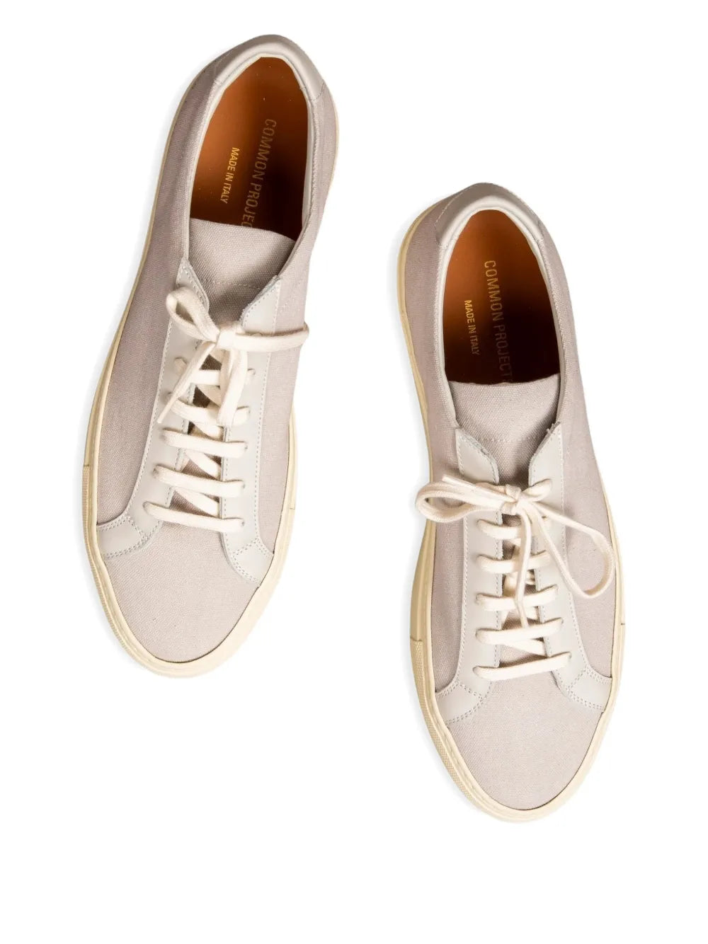 Exclusive Common Projects Leather Sneakers — Light Grey — Size US M 3.5 - US W 5 — Back View